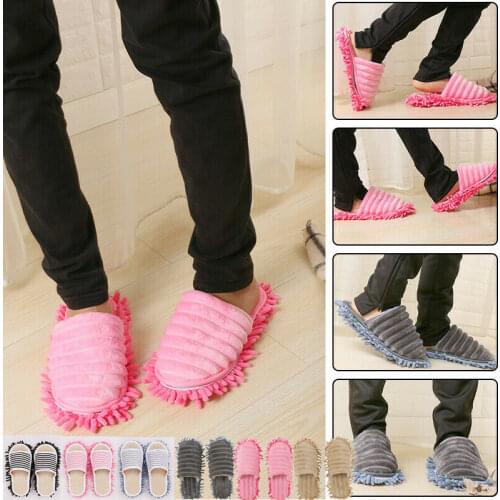 1 pair Multifunctional Fiber Slipper Shoe Covers Clean Slippers Lazy Drag Shoe Mop Caps Household Tools With 6Colors