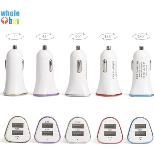 100pcs/lot Dual USB Car Charger 2USB 2A Fast Charging Adapter For Samsung Galaxy Note 5 S6 S8 Edge HTC for iphone 5 6 7 8
