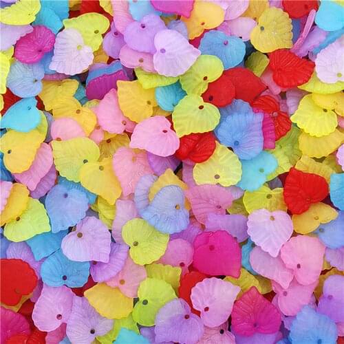 100PCS 15mm Fashion Multicolor Leaf Transparent Frosted Acrylic Leaves Peandt DIY Accessories Jewelry Making New Wholesale