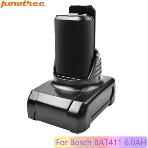 Powtree 12V 6.0Ah BAT420 BAT411 Li-ion Rechargeable Battery For Bosch BAT411 BAT420 BAT412A GBA 12V Professional 1600A00X7H Tool