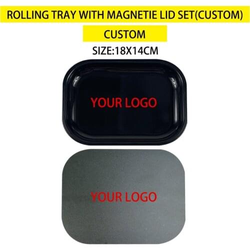Black Rolling Tray Customs Logo Leakprood Magnetic Cover Herbal Tobacco Weed Roller Plate 7.09x5.51 inch Contact Us Get Price