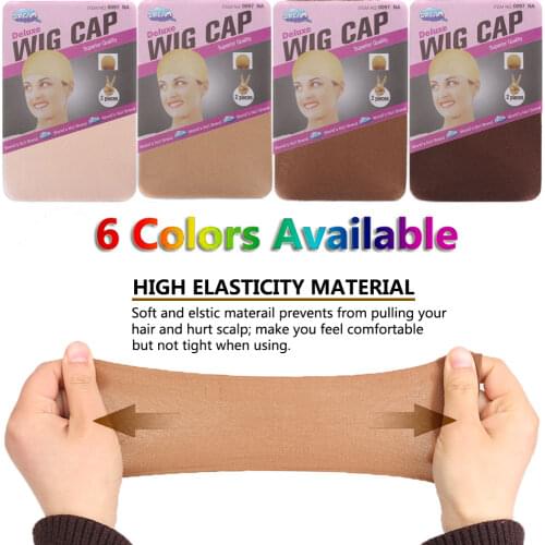 24 pieces (12 packs) Wig Cap Hairnet Weave Stretch Mesh Wig Cap for Making Wigs Stocking Cap 6 Colors Hair Nets