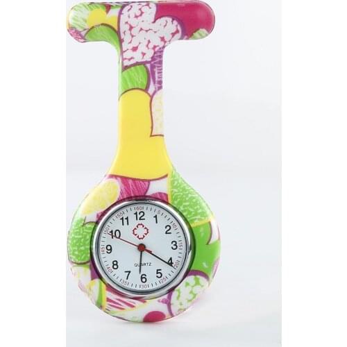 Digital Clip Nurse Watch Arabic Numerals Round Dial Silicone Nurses Brooch Tunic Fob Pocket Watch Digital