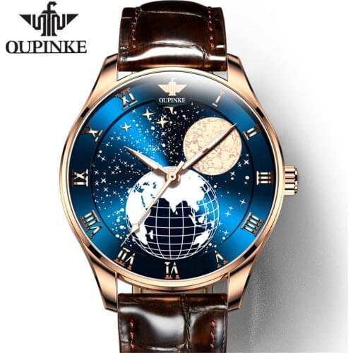 Top Brand Luxury Watch Men Automatic Moon Phase Watches Waterproof Original Genuine Sapphire Fashion Men Mechanical Wristwatches