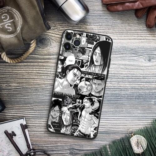 Attack on Titan Eren Yeager Anime Phone Case For IPhone 11 12 Mini Pro XS Max 6s X XR 6 7 8 Plus SE Soft TPU Glass Cover
