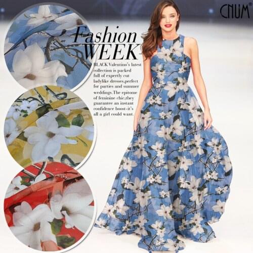 CNUM SG009 100% Silk Georgette/ Magnolia/ Silk Fabric very Thin /Width 1.42yd Thickness 8mm