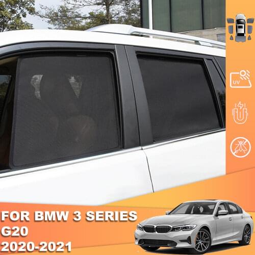 Magnetic Car Sunshade Front Windshield Door Mesh Frame Curtain For BMW 3 Series G20 2020-2021 Rear Truck Side Window Sun Shade