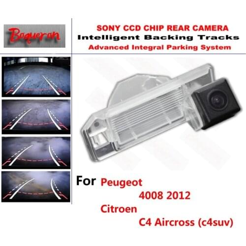 For Peugeot 4008 Citroen C4 Aircross (c4suv) CCD Car Backup Parking Camera Intelligent Tracks Dynamic Guidance Rear View Camera