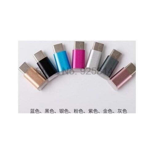 By dhl or ems 500pcs Type-C Charger Adapter Type C Cable Charging Converter for Xiaomi mi6 Macbook Letv 2 Lenovo Z1