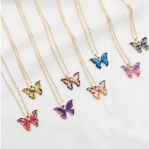 Fashion Beauty Butterfly Necklace for Women Golden Color Statement Pendant Necklace Women Jewelry Gifts Wholesale Dropshipping