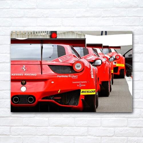 Red Luxury Sports Car Poster Wall Art Pictures Canvas Painting for Bedroom Living Room Home Decoration