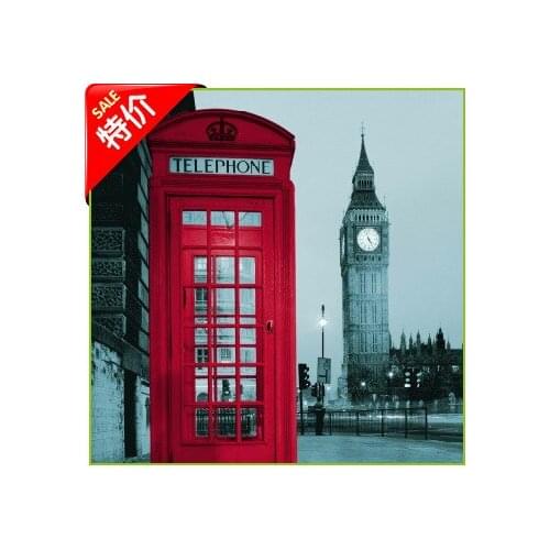 Creative Europe classic Big Ben London Phone booth Pinted Waterproof Polyester Shower Curtains Quality Factory direct Sales