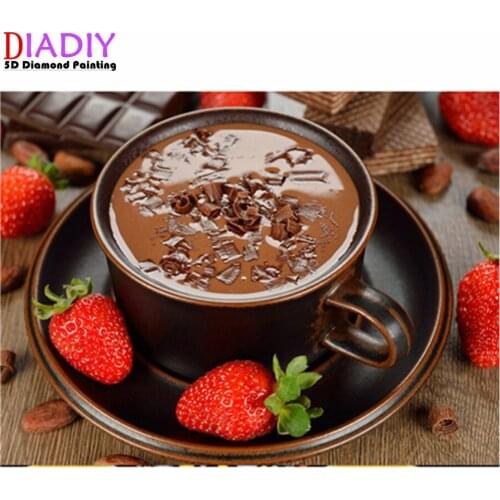 Square diamond painting DIY cross stitch kit coffee decoration painting 5D rhinestone embroidery mosaic embroidery new year gift