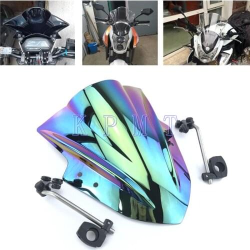 Motorcycle Windshield Windscreen With adjustable bracket Wind Screen For Yamaha FZ6 FZ1 FZ8 FZ8N XJ6 MT125 MT-01 MT03 MT09 MT07
