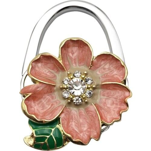 25PCS / LOT Metal chrysanthemum table hook fashion creative folding bag buckle hooks desk bag hook