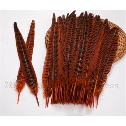 Natural 25--30CM (10-12 inches) hen tail feathers dyed orange 50-100 DIY craft jewelry show mask accessories feathers