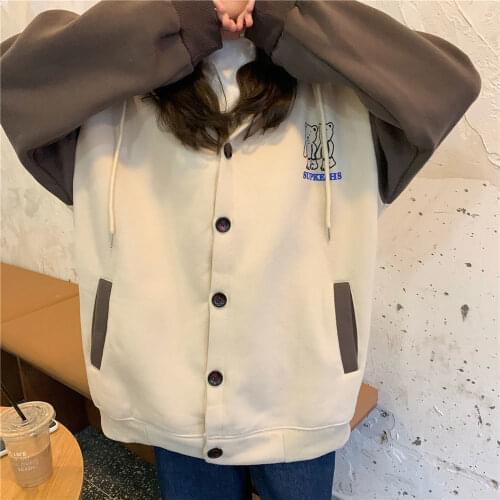 2021 New Hoodie Women Preppy Style Hoodie All-match Loose Couple Top Cardigan Jacket Women Large Sweatshirt plus size hoodies