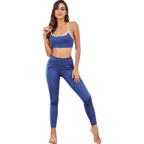 New Arrival Summer Women Yoga Set Butt Lift Yoga Pant Solid Color Sport Solid Color Suspender Vest Casual Hot pants Yoga Suit