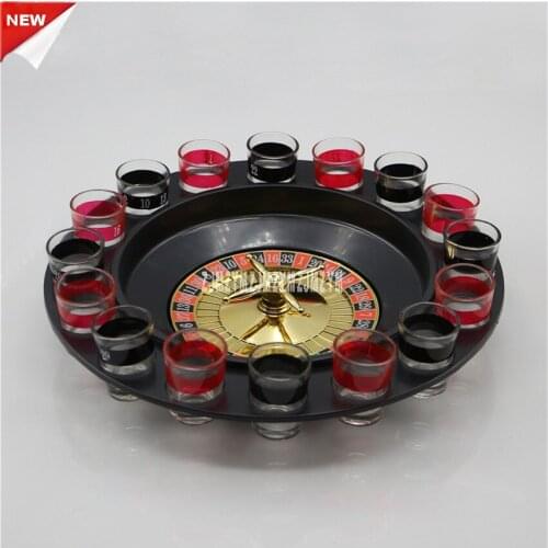 New Arrival Russia Lucky Shot Roulette Drinking Game Set 16 Party Spin Wheel Adults Game Bars KTV Drink Game Turntable 10pcs/lot