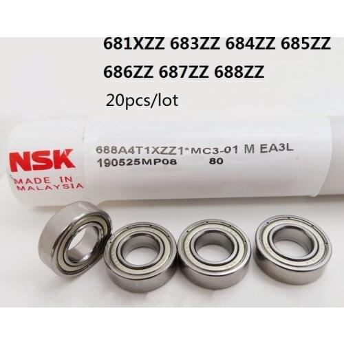 Original NSK Miniature high speed quality Deep Groove Ball Bearing 681XZZ 683ZZ 684ZZ 685ZZ 686ZZ 687ZZ 688ZZ 3*7*3 4*9*4 5*11*5