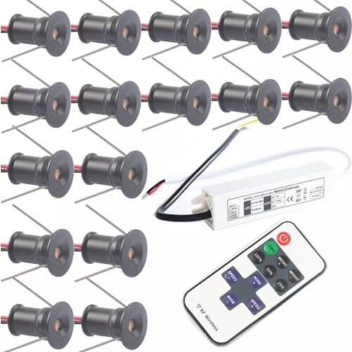 Ceiling Star Spotlight 1W LED Mini Downlight Bulb Lamp Recessed for Stair Sauna Outdoor + IP67 Power Supply Remote Spot Lighting