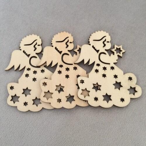 Christmas crafts made wood X-mas-set Angels made of wood