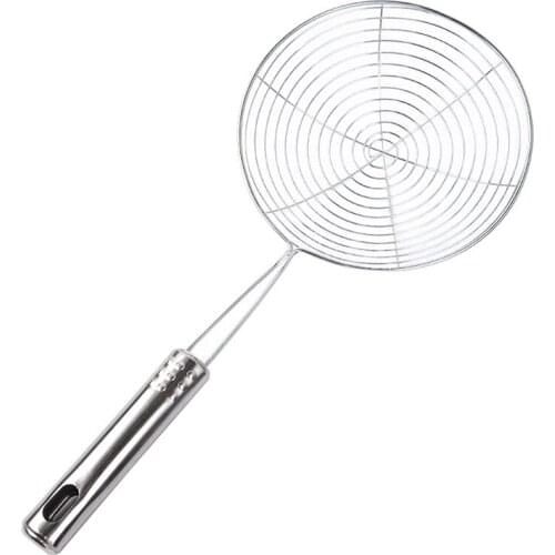 1Pcs Kitchen Stainless Steel Spider Strainer Wire Skimmer with Spiral Mesh Net Colanders Mesh Ladle for Kitchen Tools