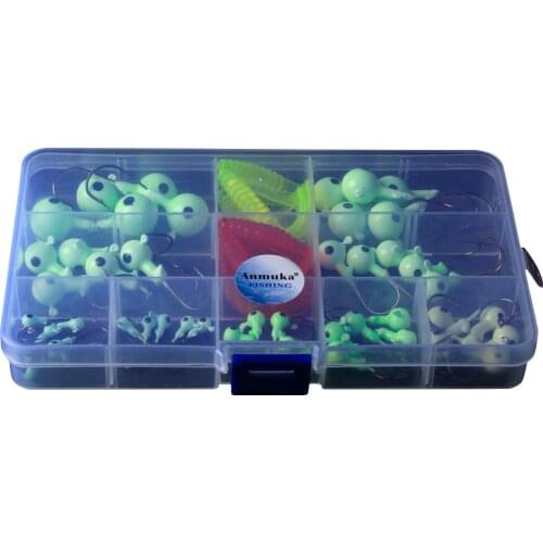 Glow Jig Head Fishing Hooks Lures Hard Bait Fishhooks for Worms Shrimp Freshwater Saltwater Fishing