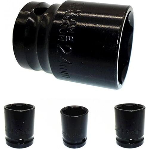 High quality black 21/22/24/27 mm steel Impact Socket 1/2" Square Drive Metric Sockets Wrench Air Tool