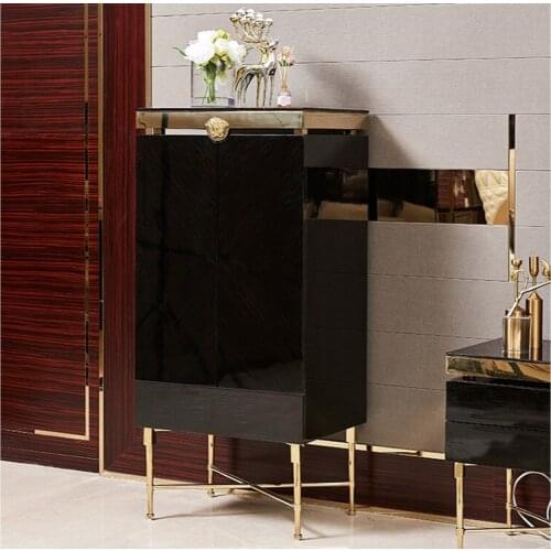 Wine cabinet combination set simple metal Italian high-end Hong Kong style wind living room furniture