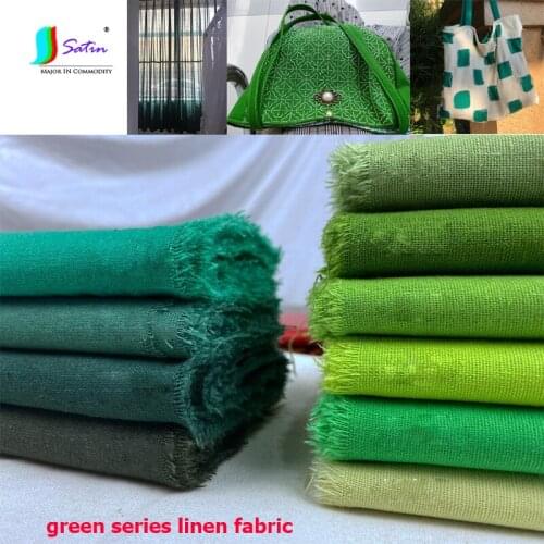 Green Series Make Home Curtain Table Cloth Clothes Bag Background Decoration Skirt Material Green Linen Fabric