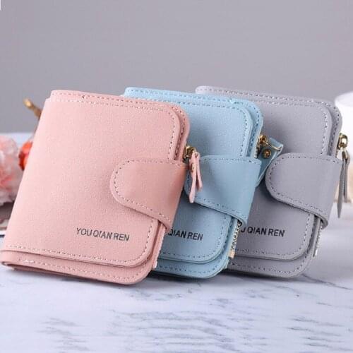 Womens Wallet Short New Korean Zipper Buckle Soft PU Handbag Purse Manufacturer Wholesale Mini Wallet Finest Card Money Bag