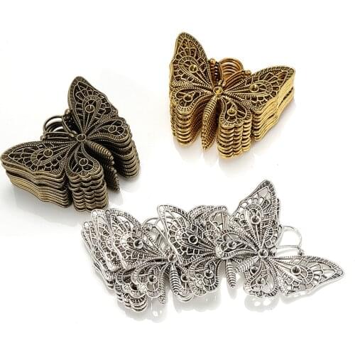 10pcs Butterfly 48x37mm Antique Bronze Butterfly Charm Pendant for DIY Necklace Handmade Craft Jewelry Making Components DIY