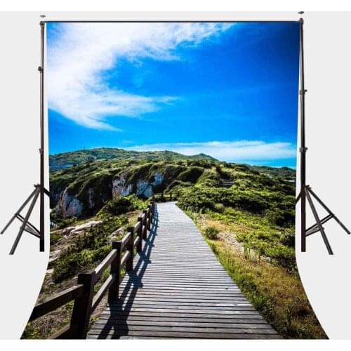 150x220cm Beautiful Natural Mountain Scene Backdrop Rich Mountain of Vegetation Blue Sky Photography Background Outdoor Shooting