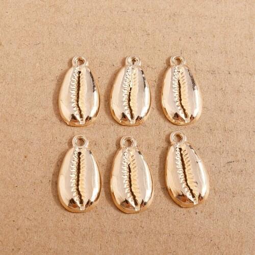 20pcs 23x12mm Gold Color Shell Charms Pendants for DIY Making Bracelets Necklaces Meatl Alloy Handmade Jewelry Finding Accessory