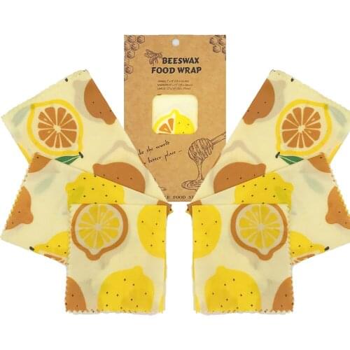 6pcs/set 2S+2M+2L Beeswax Wraps Natural Cloth Free Food Storage Wrap Wrapper Eco-Friendly Reusable More Type For Home