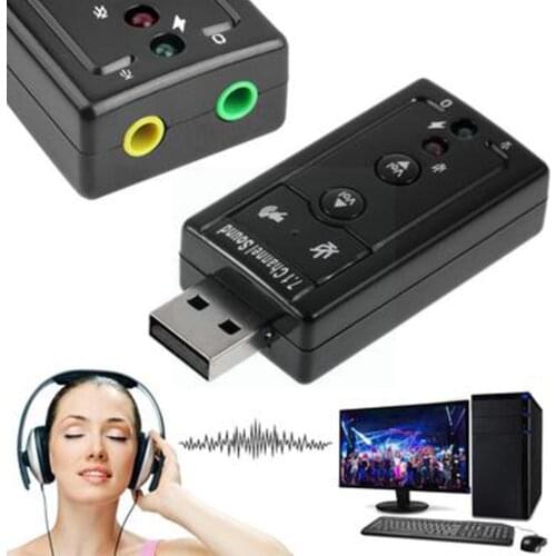 7.1 Externe USB Sound Kaarten Draagbare USB 2.0 Externe Channel 7.1 3.5mm Hoofdtelefoon Stereo Geluidskaart Adapte Virtual W8U6