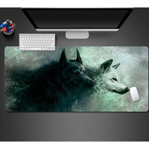 White And Black Wolf Mouse Pad For High Quality Game Players Game Mats Computer Office Keyboard Ultra-thin Table Mats Mouse Pad