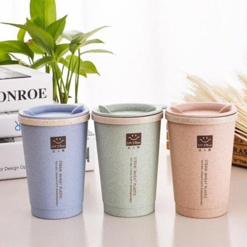 280ml Bamboo Charcoal Fiber Environmentally Friendly Wheat Straw Cup Office Travel Coffee Cup Simple Large Capacity Water Bottle