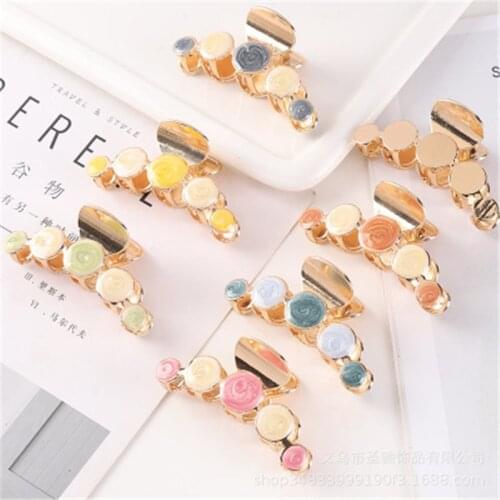 Elegance Crystal Alloyl Hair Claws For Women Hair Accessories Flower Rhinestones Hairpins Handmade Hair Clips