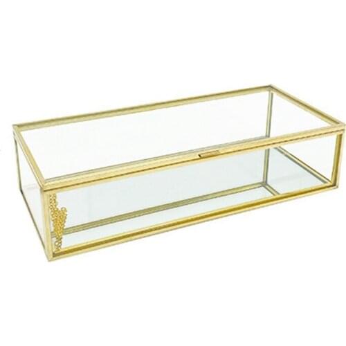 Geometric Glass Style Jewelry Box Table Container for Displaying Jewelry Keepsakes Home Decoration Plants Container