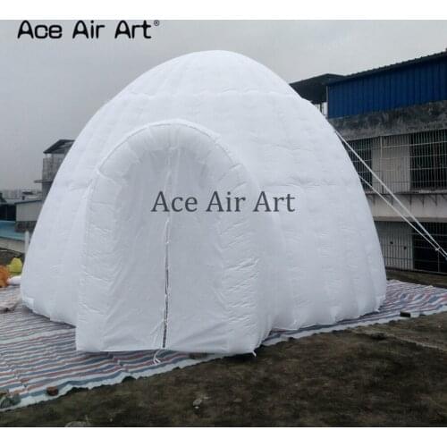 5m giant inflatable igloo dome tent with 2 doors,igloo dome shape toy roof tent for entertainment or trade show
