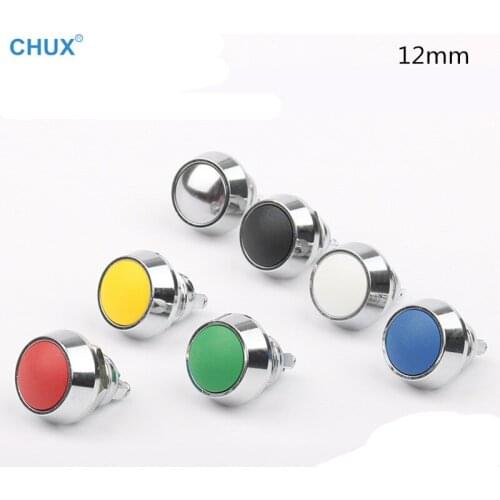 Push button Switch 12mm Momentary with Led light yellow white blue green red screw foot welding foot 3-220v Metal Switch
