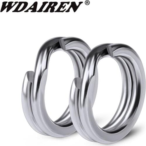 100pcs Fishing Lure Rings Stainless Steel Split Ring High Quality Strengthen Solid Ring Lure Connecting Ring Fishing Accessories