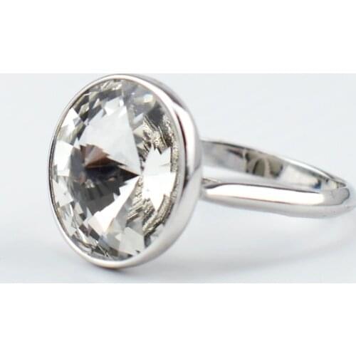 BAFFIN Crystals From Swarovski Ring Simple Trendy Circle Finger Jewelry For Wedding Engagement Silver Color Joyas For Women Gift