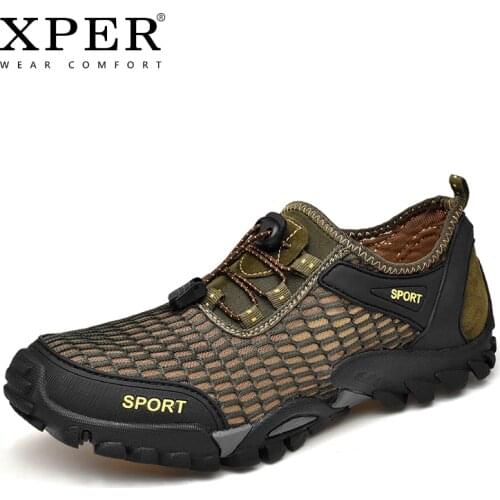 Brand Fashion Outdoor Casual Air Mesh Sneakers for Men Summer Walking Shoes Driving Work Footwear Breathable Water Shoes #XP026