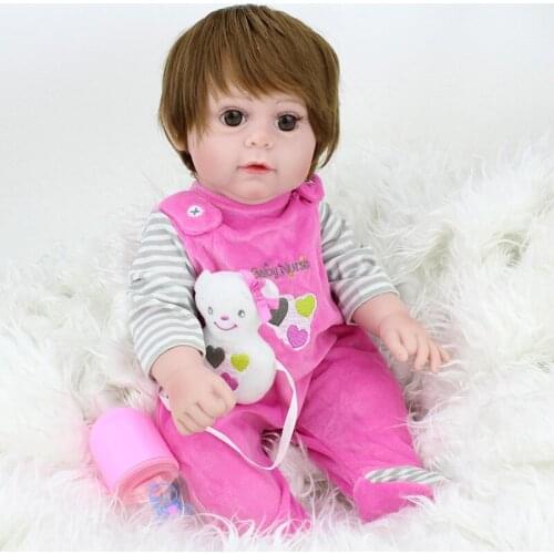 43cm Full silicone Vinyl newborn Toddler Babies Dolls sleeping modeling bathe Birthday Gift gift Child Play House Toy boneca