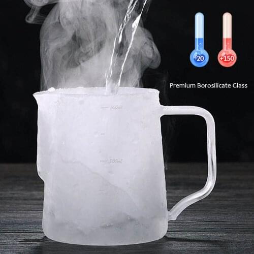 Milk Frothing Pitcher 500ml High Borosilicate Glass Milk Frothing Cup Espresso Steaming Mug with Measurement Milk Coffee Cup