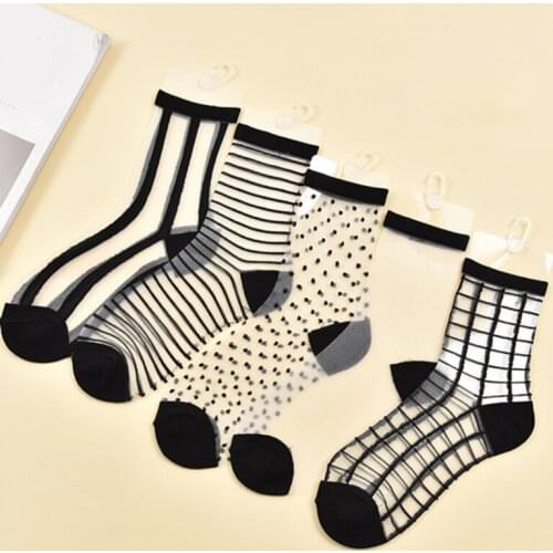 Summer bamboo female Short Socks Womens socks Thin Crystal Transparent Silk Socks Girl Ankle Sox