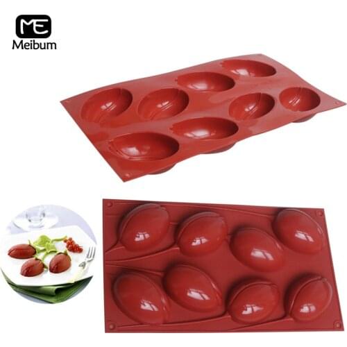 Meibum 8 Cavity Flower Bud Shape Silicone Cake Mold DIY Art Chocolate Mousse Pastry Mould Muffin Dessert Modle Baking Tools